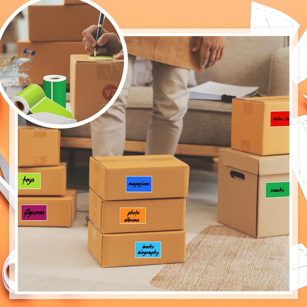 4416 10 Rolls Stickers Labels for Labeling Rectangular Color Coding Labels - Picture 5 of 7